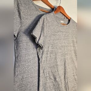 Lot of 2 Duluth Trading Co Gray Women's Cotton Crewneck T-Shirt Relaxed